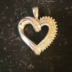Vintage 1980s Diamond heart pendant